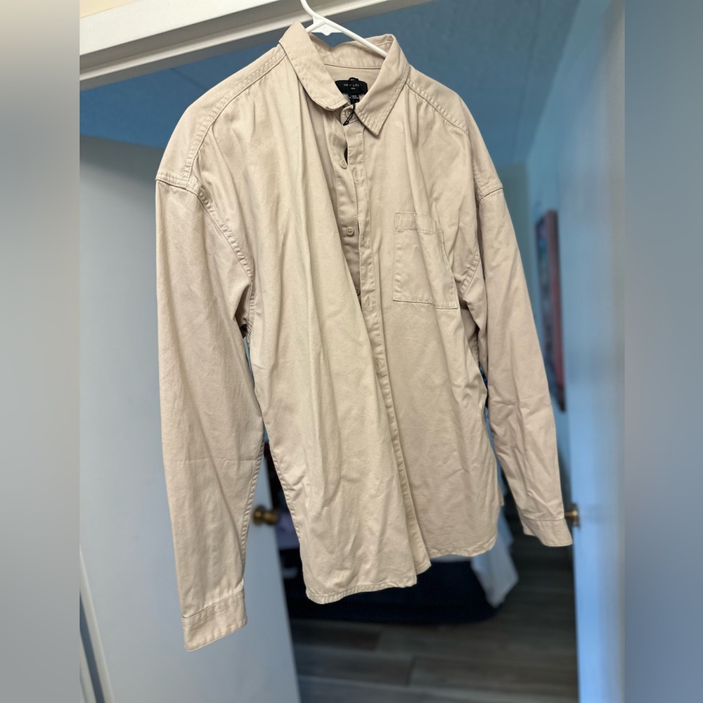 New look overshirt. Cream. Size L